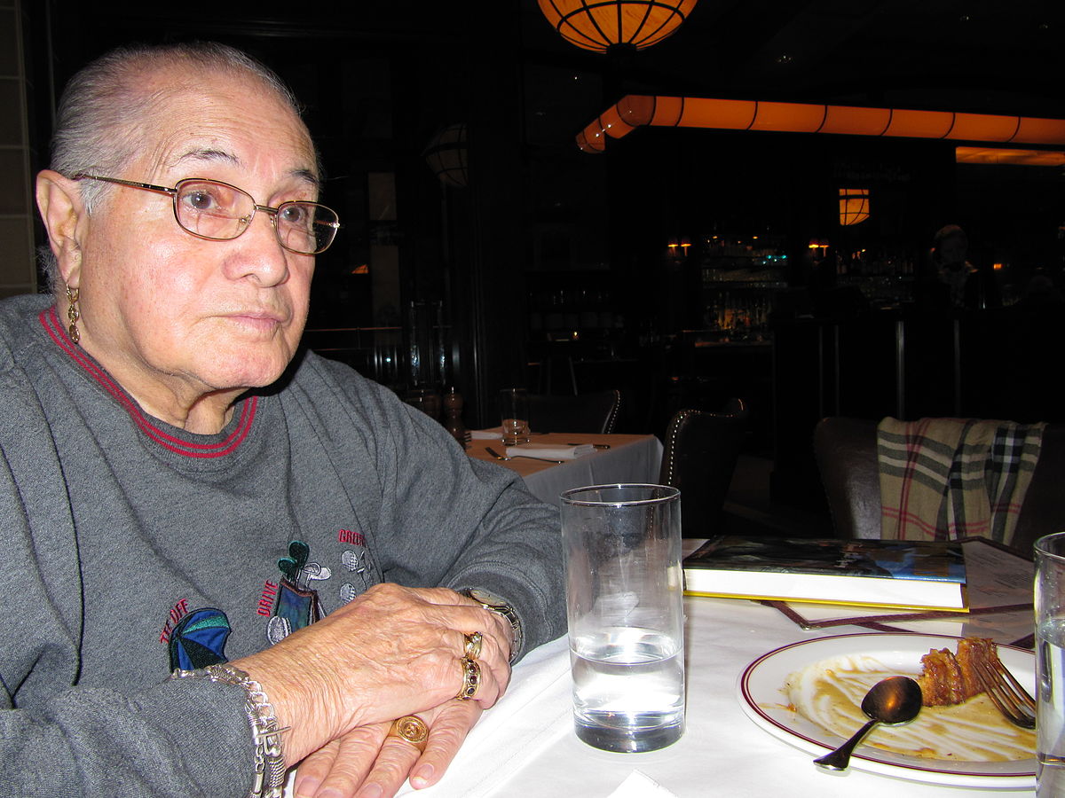 Photo of José Sarria dining at Eastern Standard restaurant in the Hotel Commonwealth